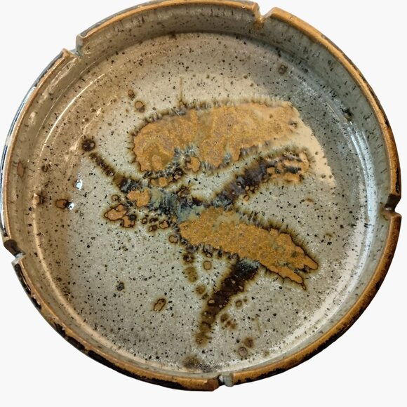 Handcrafted Ceramic Pottery Ashtray Artistic Glaze Large 11 inch - Picture 2 of 6